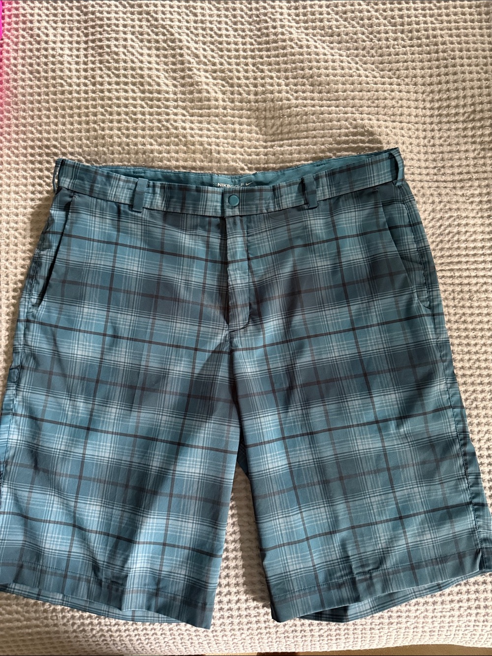 Nike Teal and Dark Plaid Chino Shorts